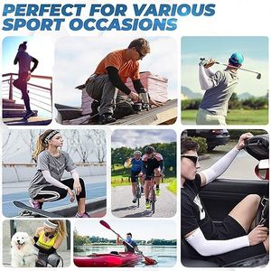 UPF50 + UV保護アイスシルクサイクリングアームスリーブソリッドブラッククールな感触と太陽の熱保護 - Product Image 6