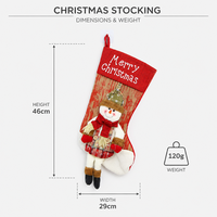 Ensemble de chaussettes de Noël en peluche 3D de 18 pouces de qualité supérieure, personnalisées avec des personnages de Père Noël, bonhomme de neige et renne, décoration suspendue pour cheminée de Noël
