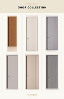 Porte intérieure en MDF mélaminé blanc, design panneau plat uni, pour projets de logement locatif en appartement, commande en gros