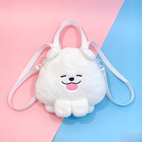 Sac à dos en peluche grande capacité, nouveau sac oreiller Samoyed blanc mignon, sac à dos jouet en peluche en gros