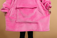 Winter-TV-Kapuzendecke aus Sherpa-Fleece, Flauschiger Übergroßer Riesensweatshirt-Decke für Erwachsene