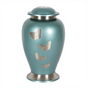 Blue <b>Butterfly</b> Design Candle Holder Cremation Urn For Human Ashes Decorative Funeral Memorial Urn For Adult Memorial Ashes - Product Image 4