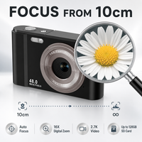 Cámara Digital 4K OEM, Video 48MP, Autoenfoque, Pantalla CMOS, Ligera, para Retratos, Vacaciones, Estudiantes y Fotografía Diaria