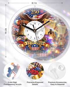 Horloge de bureau commémorative des 250 ans des États-Unis avec un design d'aigle et de la Cloche de la Liberté pour la décoration de la maison - Product Image 3
