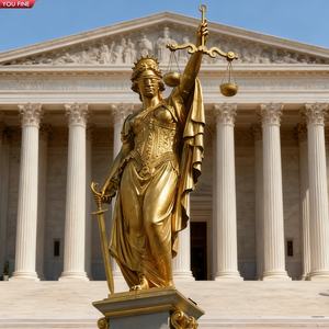 Escultura de Bronce Dorado de la Dama de la Justicia de Tamaño Real YOUFINE, Decoración de Exterior con Temática Jurídica para <span class=keywords><strong>Plaza</strong></span> de <span class=keywords><strong>Tribunales</strong></span>, Edificio Gubernamental - Product Image 3