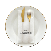 Logo personnalisé de haute qualité préplié Airlaid couverts papier dîner serviette lin sentir serviette