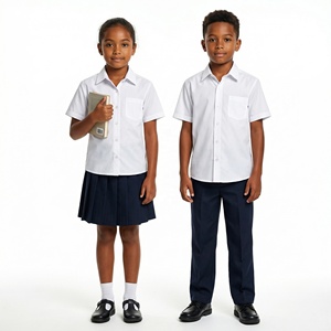 Chemises pour enfants avec logo personnalisé, bonne qualité, respectueuses de l'environnement, taille européenne, vente en gros, uniformes scolaires - Product Image 2