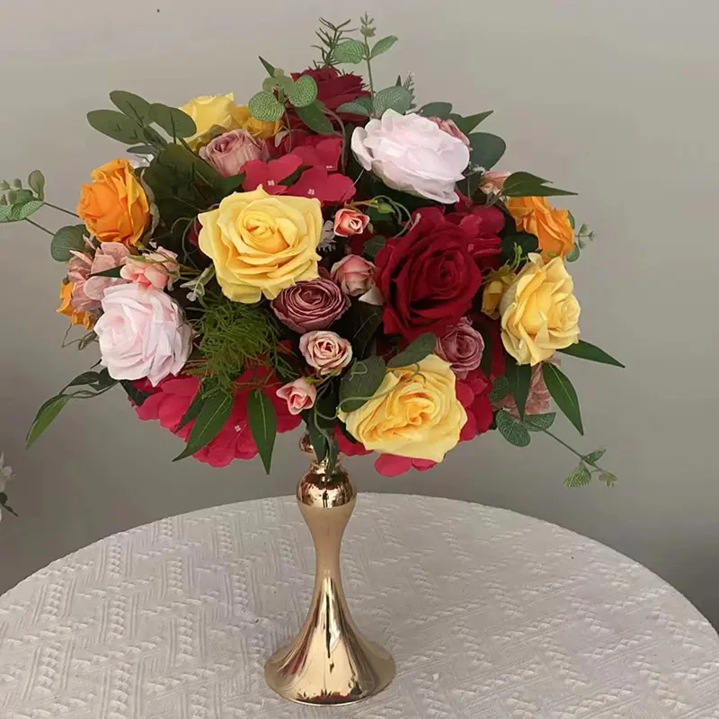 Vaso de flores artificiais, vaso de flores artificiais de seda, branco e verde, de alta qualidade, retangular e floral