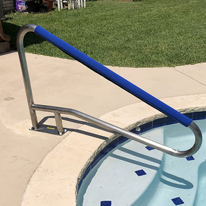 Bonnypool BN-Handrail, main courante de <span class=keywords><strong>piscine</strong></span> en acier inoxydable 304, montage facile, base argentée, antirouille, main courante pour piscines enterrées, humanisée - Product Image 3