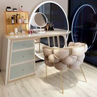 Fauteuil de Maquillage Moderne et Simple pour Chambre de Fille, Tabouret de Coiffeuse à Dossier, Chaise de Salon de Manucure, Chaise de Salon Luxe Léger, Vente en Gros