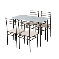 Meilleures ventes, ensemble table à manger moderne en métal 4 places pour la maison, l'hôtel, l'atelier et l'entrepôt