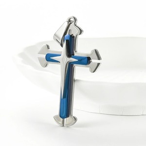 Collier avec pendentif croix en acier inoxydable, pendentifs religieux, croix de prière, Jésus, Bible, pour chaîne, cadeau chrétien pour hommes et femmes - Product Image 3