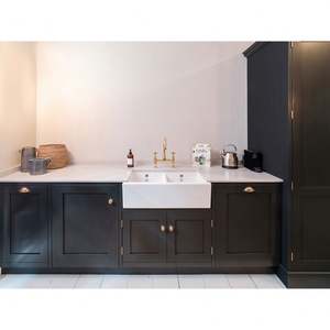 Meubles de cuisine modernes neufs en bois massif avec évier, design noir, fabrication en usine - Product Image 6