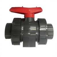 Vanne à boisseau sphérique en PVC à union vraie 2 pouces, vanne de régulation d'eau manuelle DN50 PN10 avec joint EPDM