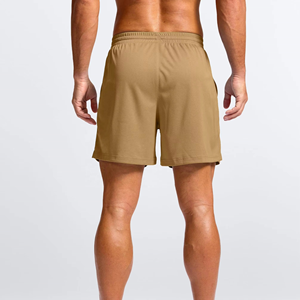 <b>Men's</b> Solid Color Quick Dry Drawstring <b>Shorts</b> With Pockets Casual Wear <b>Brown</b> - Product Image 2