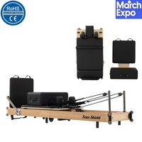 Machine de Pilates Reformer pliable en bois de chêne naturel, lit Reformer professionnel pour studio, prix d'usine en gros pour les États-Unis