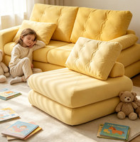 Canapé paresseux minimaliste moderne en forme de bloc de tofu pour petit appartement, fauteuil simple sans accoudoirs en tissu chenille