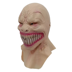 Máscara de Payaso Asesino de Terror para Cosplay, Monstruo Espeluznante con Boca Grande y Dientes, Látex con Serigrafía de <span class=keywords><strong>1</strong></span> Color, para Fiesta de Halloween - Product Image 6