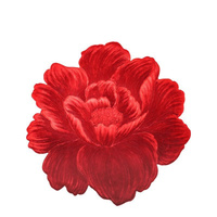 Set de table en PVC en forme de pivoine de 38 cm, tapis de table floral, set de table décoratif de luxe pour Noël, mariage, banquet, dîner à la maison