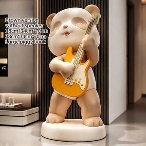 Ours guitariste, grand ornement de bureau |   Haut-parleur intelligent Bluetooth AI |   Peint à la main, Premium, Nouvel An chinois, Graduation - Product Image 3