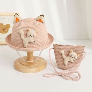 Wholesale Children's Sun <b>Hat</b> Boys and Girls Summer New Straw <b>Hat</b> <b>Bag</b> Set - Product Image 5