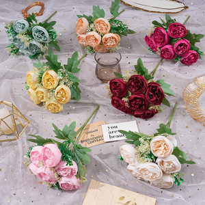 Bouquets de fleurs artificielles en soie en forme de lingot, décoration de mariage, fabrication chinoise 2018 - Yuan Baochun, moulage par injection, finition décorative - Product Image 1