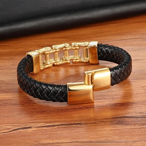 Bracciale in Pelle da <span class=keywords><strong>Uomo</strong></span> con Catena di Bicicletta in Acciaio Inox, Design Punk con Motivi Speciali, Multicolore, Regalo di Compleanno - Product Image 6