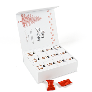 กล่องของขวัญรีไซเคิลได้ ออกแบบเองได้ตามสั่ง ทำด้วยมือ กล่องกระดาษบรรจุภัณฑ์ปฏิทินนับถอยหลังคริสต์มาส 12 วัน สุดหรู - Product Image 3