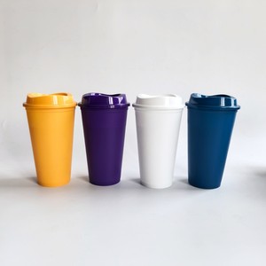 Nuovo stile solido 16oz PP tazze da caffè portatile Anti-caduta di plastica riutilizzabile tazze da caffè con coperchio latte tazze di tè bottiglie d'acqua - Product Image 3
