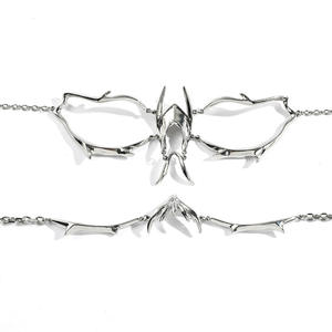 Cyberpunk femme métal nez masque Y2K mécanique vent Halloween Costume visage chaîne Premium Bondage Gear pour homme - Product Image 1