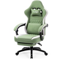 Chaise de jeu en tissu grande taille avec repose-pieds, chaise de bureau ergonomique, coussin épais, siège large, chaise d'ordinateur confortable