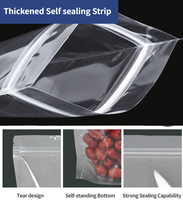 Emballage alimentaire biodégradable refermable transparent personnalisé pochette zip-lock sacs pochette debout à fond plat transparent avec fermeture éclair