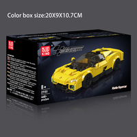 Kits de construction de supercar Katla jaune MOULD KING 27151, véhicule de course avec boîte de présentation, briques MOC, jouets pour garçons, cadeau DIY