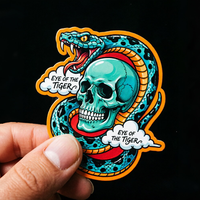 Etiquetas Adhesivas Personalizadas con Logotipo UV en Relieve, Resistentes al Agua, de Vinilo, con Corte Personalizado para Promoción