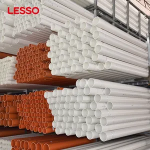 LESSO excelente resistência à corrosão cabo de alimentação subterrânea em PVC branco laranja Tubo de conduíte elétrico de plástico