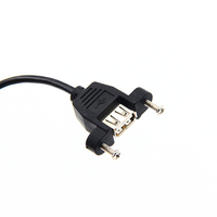 Cable de Extensión USB Personalizado de Tipo A Hembra a Terminal de 2.0 mm para Montaje en Panel con Tornillos