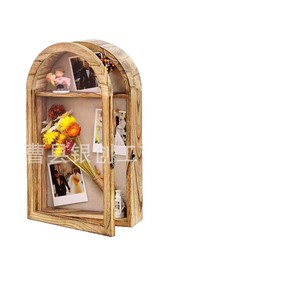 Wooden Photo Frame Display <b>Box</b> Solid Wood <b>Shadow</b> <b>Box</b> Hanging Wall Decor With 2 Layers For Home Decoration - Product Image 1