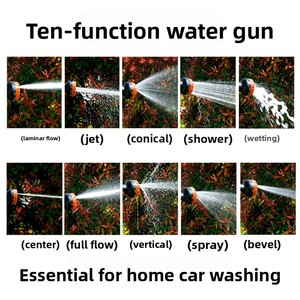 10-Function Rear-Push Foam Spray Bottle Garden Wash Water Gun-High-Pressure <b>Cleaning</b> Gadget for Car Tasks - Product Image 4