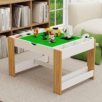 Ensemble ergonomique 1 table et 2 chaises pour la maternelle, mobilier en bois pour enfants, étagères de rangement détachables pour livres