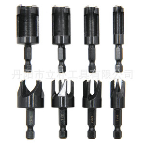 Li Pu Plug Cutting Bits 8pc Hex Shank Wood Drill Bits 1/4 3/8 1/2 5/8 For Woodworking Boards - Product Image 1