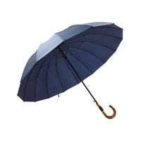 Parapluie de golf classique de haute qualité avec logo personnalisé, manche en bois sculpté de 27 pouces, tissu pongé 190T/210