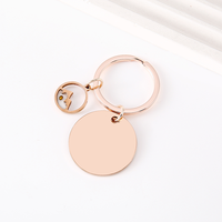 Ywyougang Porte-clés vintage en acier inoxydable gravable, avec disque 'Faith' en forme de grain de lin, motif dessin animé, breloque 'Belief Seed', accessoires de bijouterie DIY