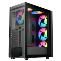 SAMA OEM ABS Plastique Ordinateur Gaming Boîtier Métal En Gros PTempered Verre ATX Cas De Bureau pc cas