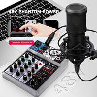 Table de mixage audio numérique professionnelle S4 Mini 4 canaux avec prise en charge de 5 appareils USB, suppression du bruit et double streaming