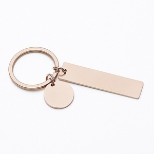 Silver DIY Blank Stainless Steel <b>Dog</b> <b>Tag</b> Rectangle Keychain Small Pendant <b>Custom</b> Laser Engraved Lightweight Fashion Wholesale - Product Image 4