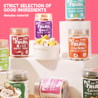 Friandises pour animaux de compagnie lyophilisées : Poitrine de poulet, jaune d'œuf, foie de poulet, saumon - Riches en protéines (plus de 78 % de viande pure) - Snacks d'entraînement pour chiens et chats