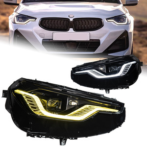 Ensemble de phares LED DRL pour BMW Série 2 Coupé G42 <span class=keywords><strong>2022</strong></span>-2026, boîtier <span class=keywords><strong>noir</strong></span>, projecteur à double faisceau, lampe avant de rechange - Product Image 2