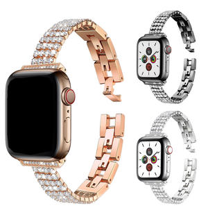 <span class=keywords><strong>Cinturino</strong></span> di Lusso in Acciaio Inossidabile per Smartwatch, Brillante con Strass, Elegante per Donne, Compatibile con <span class=keywords><strong>Apple</strong></span> <span class=keywords><strong>Watch</strong></span> 41mm 45mm - Product Image 1