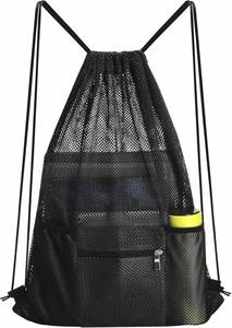 Grand sac à dos en filet portable et tendance de 41*49 cm avec cordon de serrage, multifonctionnel pour la gym, les activités sportives, la natation et la plage - Product Image 3