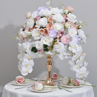 Boule de fleurs de centre de table en rose noire personnalisée, arrangement floral de mariage, accessoires, fournitures pour événements, accessoires de scène